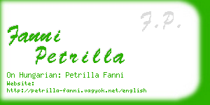 fanni petrilla business card